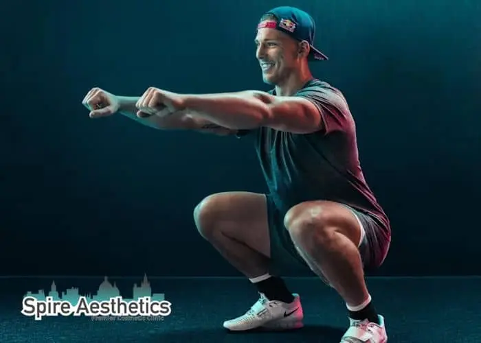 Image of man build leg muscle Wrexham through exercise